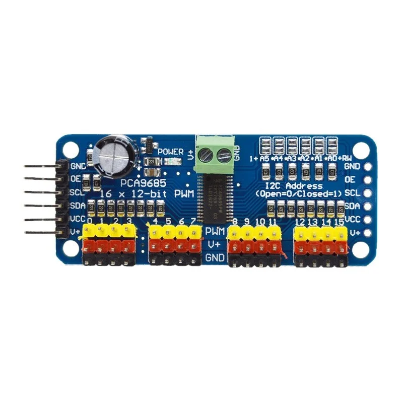 

16-Channel 12-bit PWM/Servo Driver - I2C interface - PCA9685 for Arduino Raspberry Pi DIY Servo Shield Module