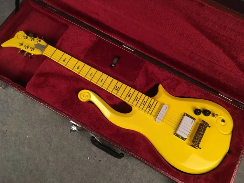 yellow guitar Prince Cloud гитара электрогитара символ спермы вставки ручной работы гитара 10 цветов для выбора - Цвет: yellow guitar