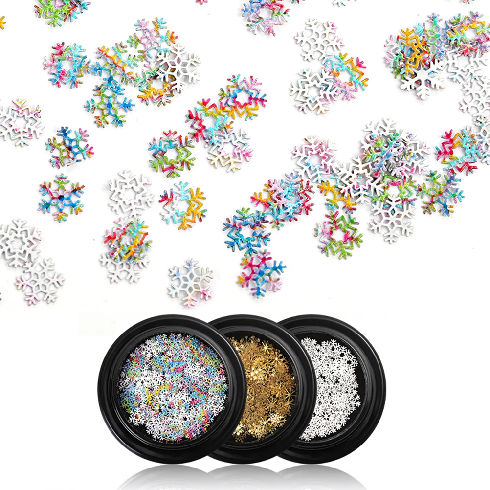 3 шт 3D Стразы для ногтей Снежинка Украшение Маникюр чехол телефона блестки DIY