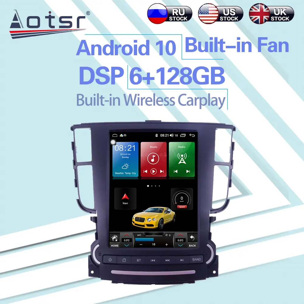 구매 6 + 128GB 혼다 Accura TL 2006 + 안드로이드 10 테슬라 자동차 라디오 한 딘 무선 Carplay GPS 네비게이션 DSP 자동차 멀티미디어 플레이어