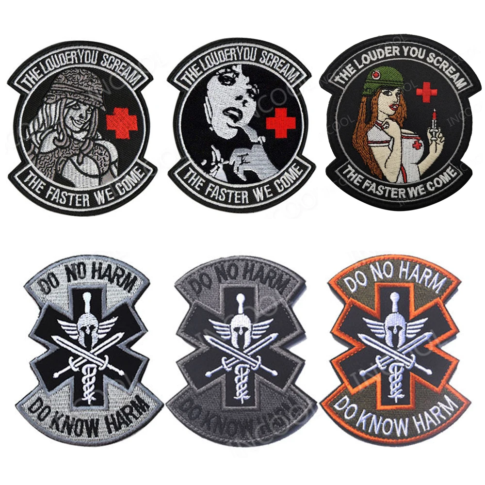 Нашивка С Вышивкой медика громче Вы кричите быстрее мы примем тактические