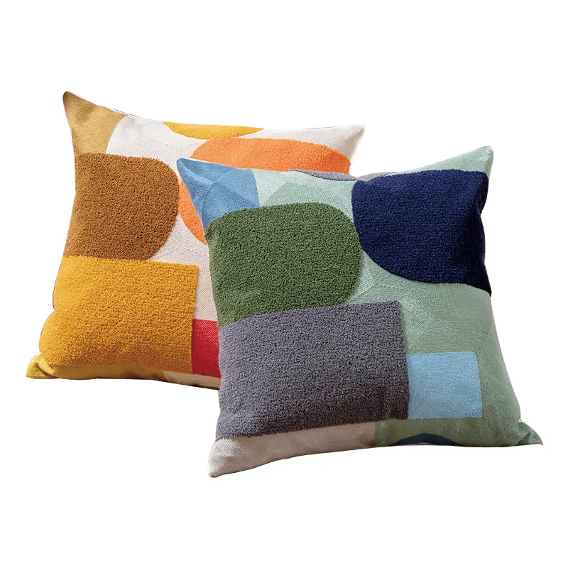 

Embroidery Cushion Cover Cute Geometric Pillow Cover 45x45cm Soft Cozy Home Decoration for living Room Kids Room
