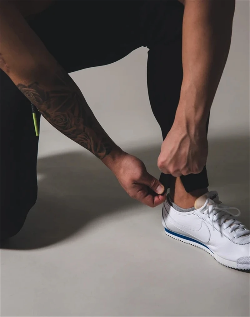 Брюки мужские Спортивные На молнии повседневные штаны с карманами хлопковые тренировочные Джоггеры для