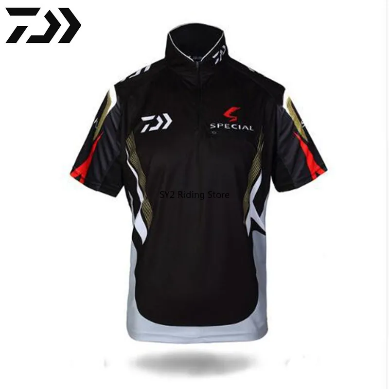 

New Outdoor Sports Fishing Shirt Anti-UV Hiking Fishing Clothing Quick Dry Breathable DAIWA Fishing Clothes Sport Short Sleeve