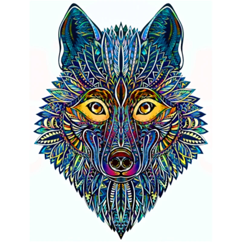 

New Rainbow Wooden Crafts Jigsaw Forest Wolf 100 200 300 Pieces Shaped Puzzles Unique Wood Toy for Boy Girl Kids Christmas Gift