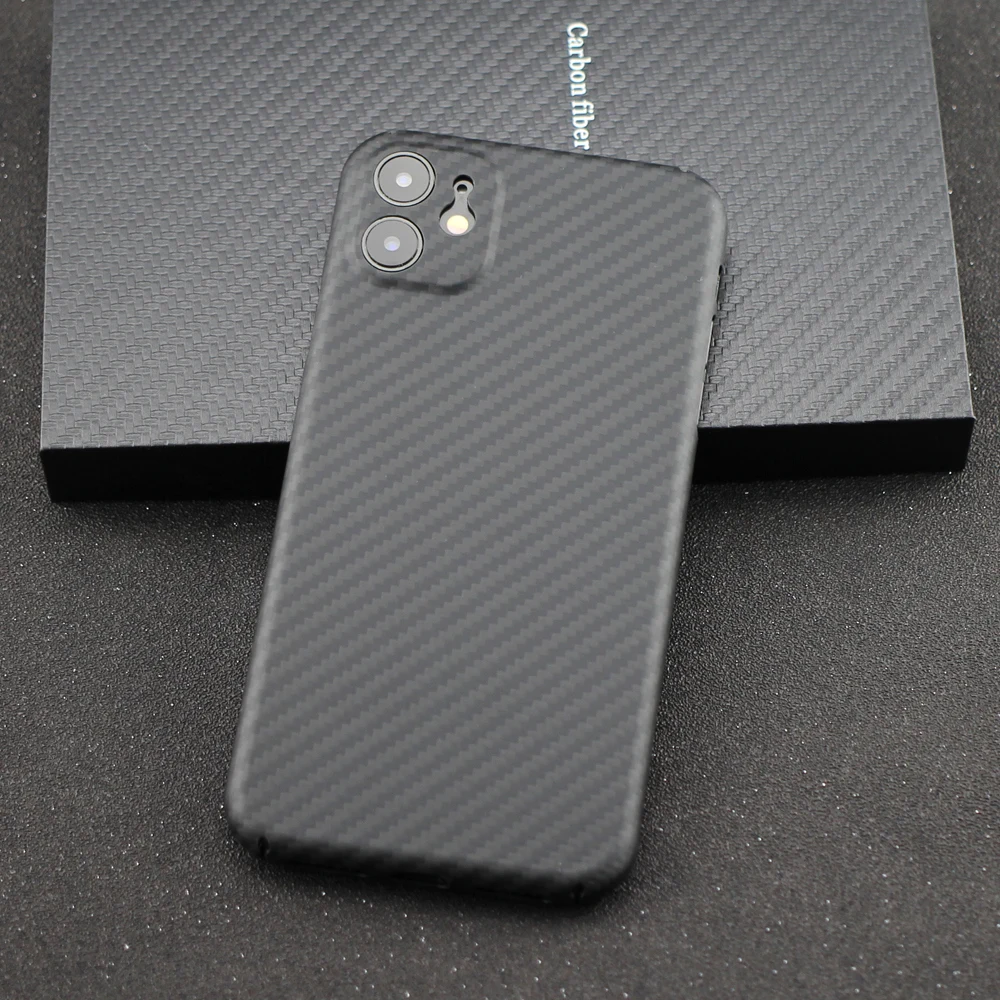 

Aramid Fiber Case for iPhone 11 Pro Max 6.5 inch Phone Protective Shell Cover Build in Magnetic Metal Plate Suit for Car Mount