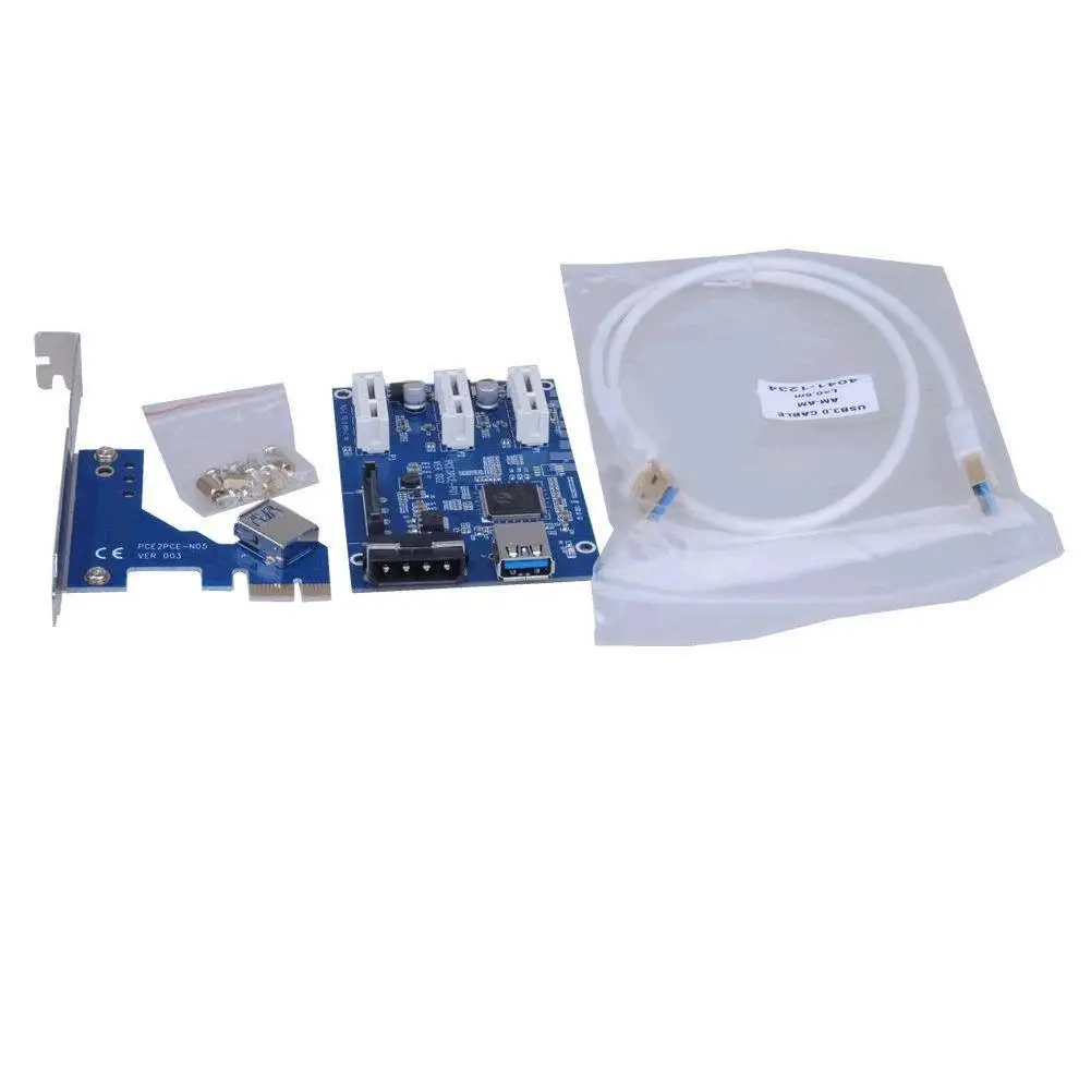 

Multiplier HUB Riser Card With PCI-E Converter Cable Adapter For Motherboard PCI-e 1X Express Card To 3X PCI-E Set L1V3