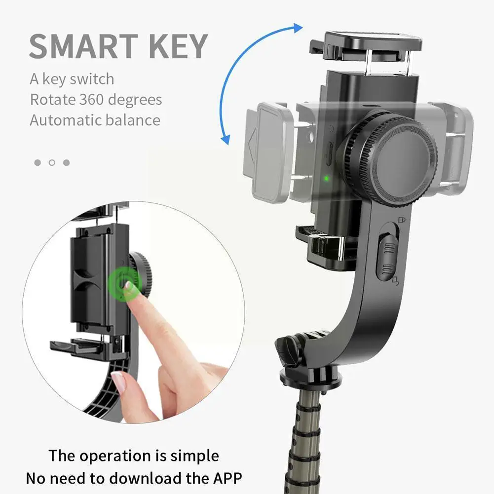 

L08 Wireless Bluetooth Selfie Stick Handheld Gimbal Live Stabilizer Adjustable Video For Smartphone Stream Stand Record Sel C0J0