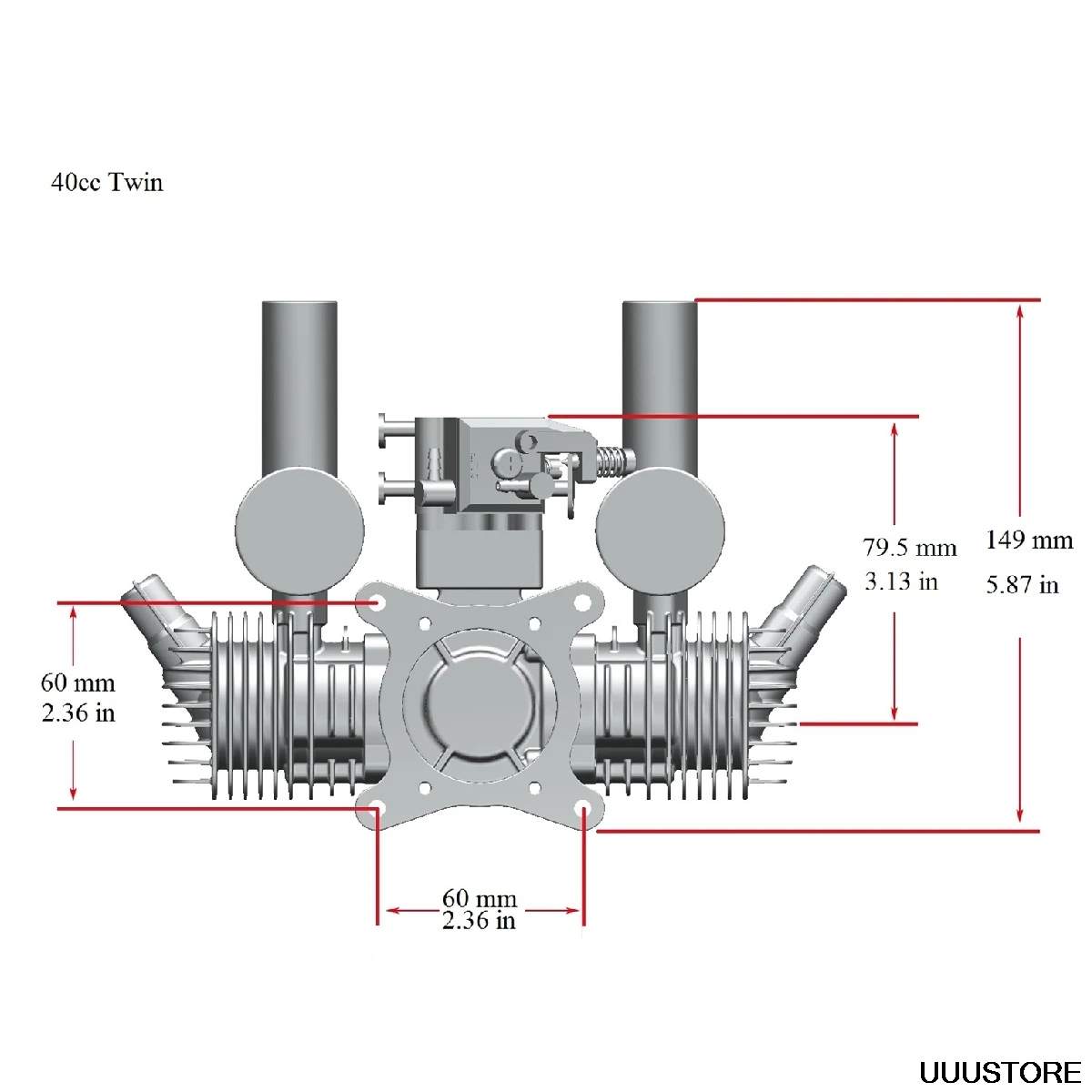 RCGF Стингер 40CC односпальный Комплект белья из 2 цикла Поршневой Тип клапана