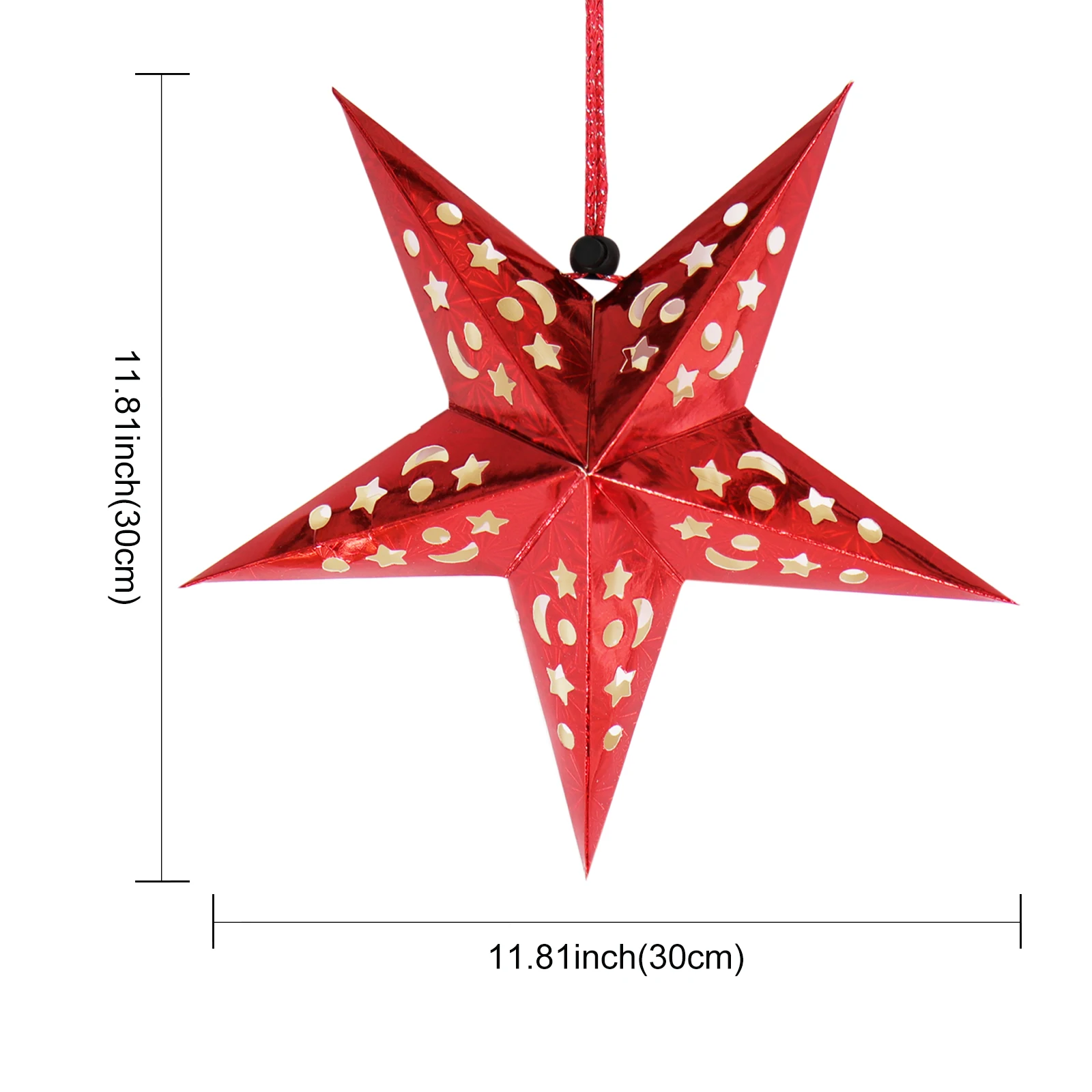 

1pc 30x30cm Laser Hanging Five-pointed Stars Nine Angles Paper Star Ceiling Ornaments Christmas DIY Wedding Birthday Party Decor