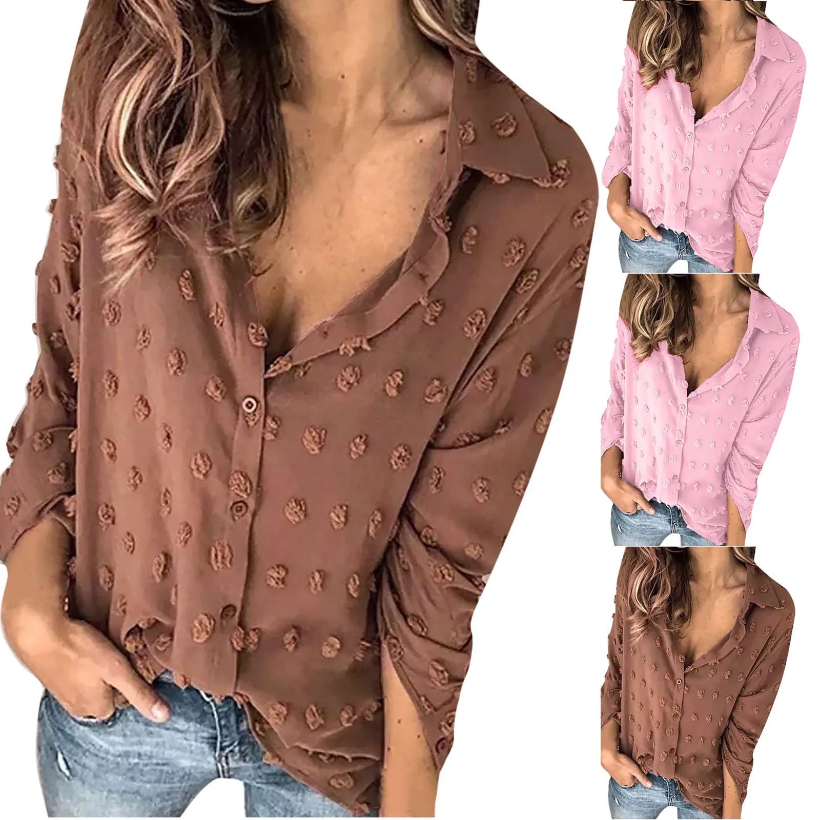 

Рубашка Woman Vintage Blouses Oversized T Shirt Solid Color Shirt Long Sleeve Button Loose Tops T-shirts Vetement Femme 2021