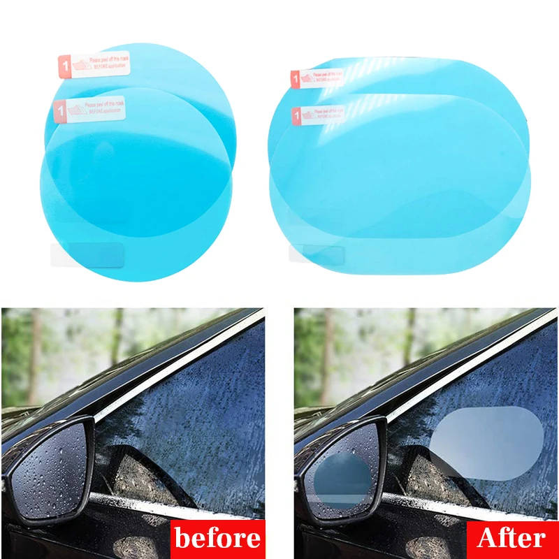 

2pcs Car Stickers Mirror Window Film Car Rearview Mirror Protective Film Anti Fog Anti glare Waterproof Sticker Driving Safety