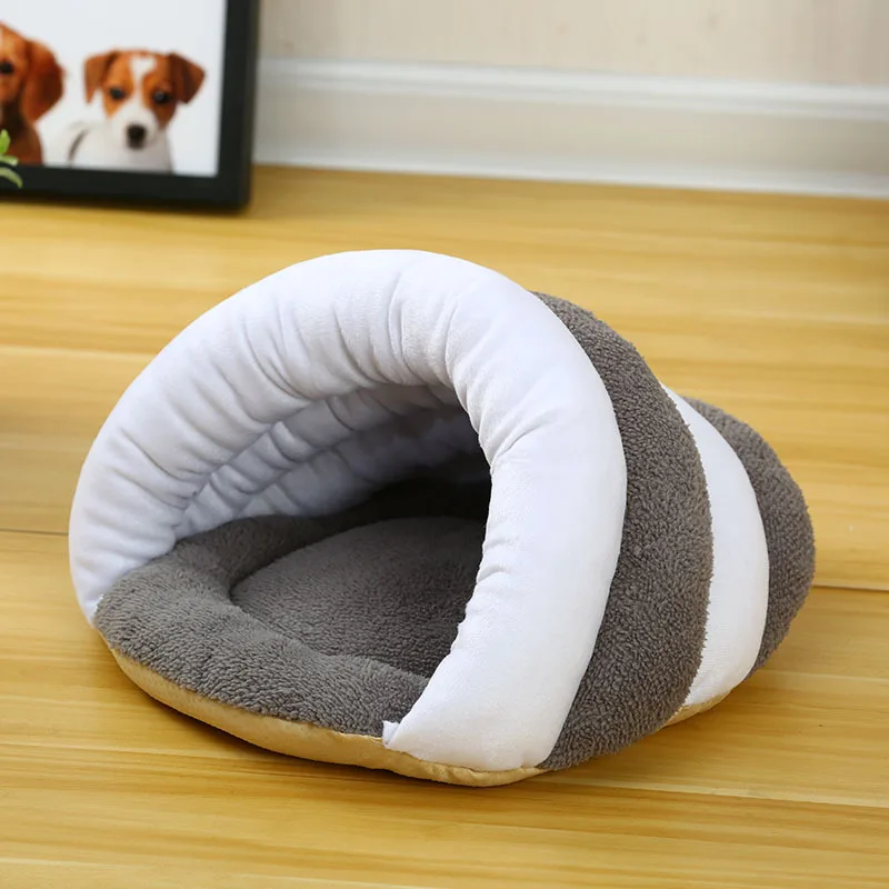 Тапочки кровать для кошки теплый мягкий дом домашних животных моющиеся гнездо