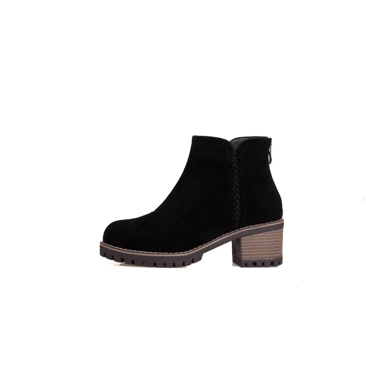 Женские теплые зимние ботинки с молнией сзади модные размера плюс 43 42 высокие