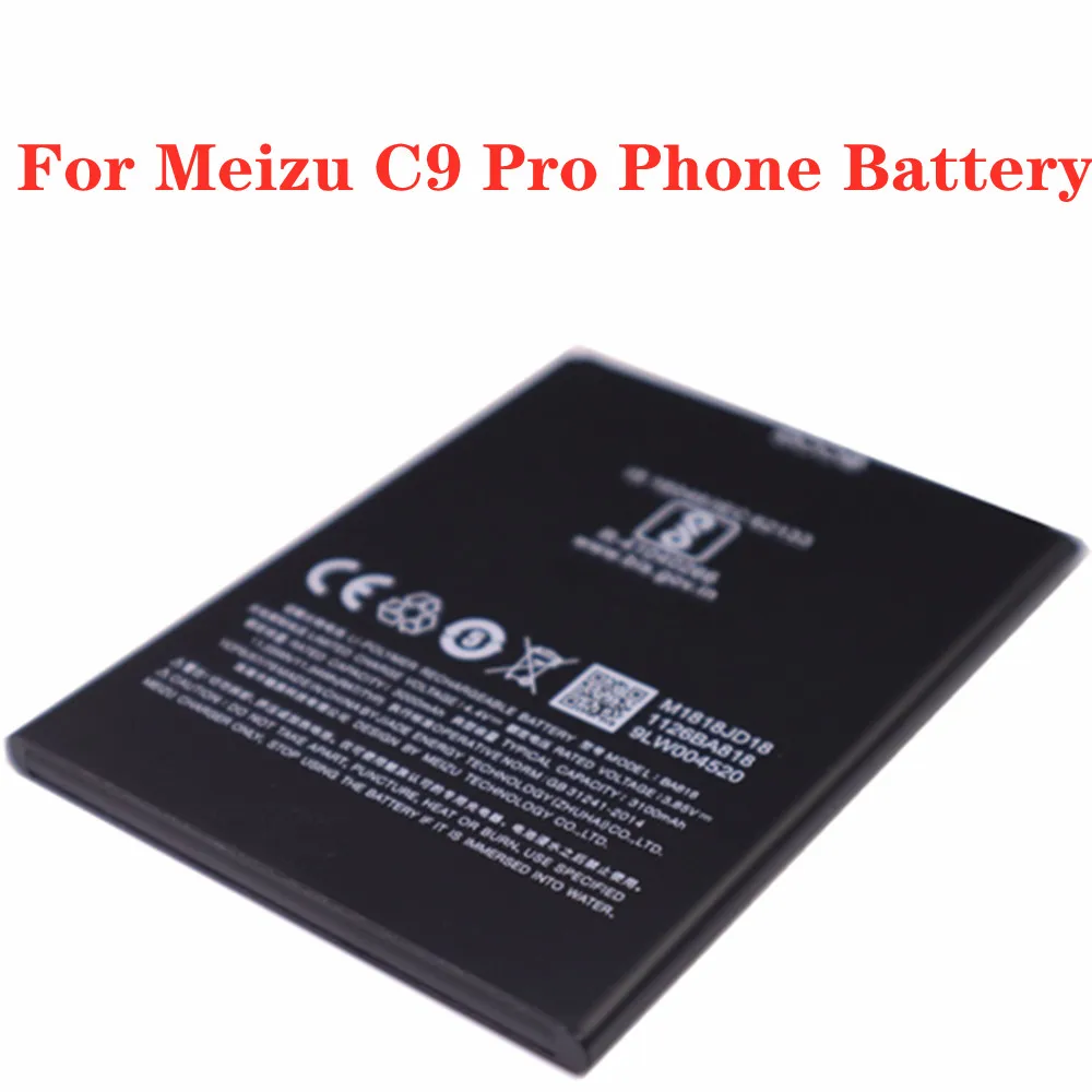 

3000mAh 100% Capacity Replacement Batteries BA818 Battery For Meizu C9 Pro M819H Cell Phone Battery