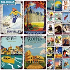 SQ-DGLZ Рима металлический знак винтажная табличка Настенный декор для Паб Бар страна пластина жестяная вывеска для путешествий в европейском стиле плакат