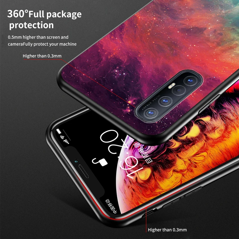 Чехол-накладка для OPPO A5 A7 A9 чехол из закаленного стекла телефона A31 A1K AX7 A5S A11 A12 Reno 2