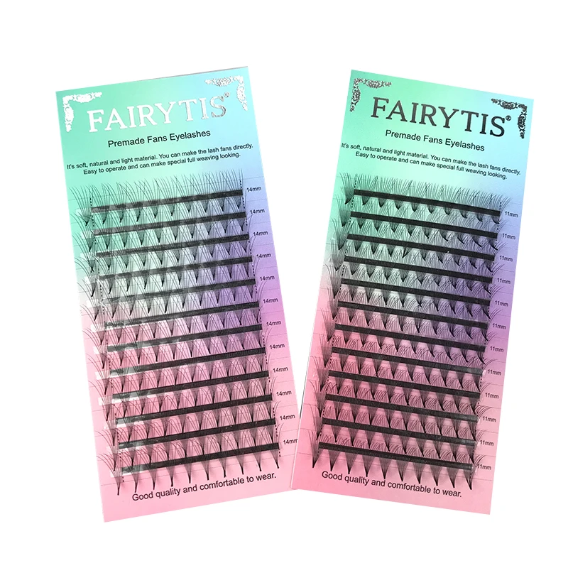

FAIRYTIS 12 Rows 3D W-Shaped False Lashes High Quality Hand Made Black Faux Mink Premade Eyelash Extensions Makeup