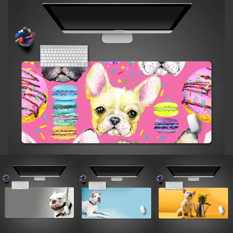 

kawaii bulldog cute Gaming Player desk laptop Rubber Mouse Mat Desk Gamer Large Mouse Mat pad X XL Non-slip Laptop Cushion