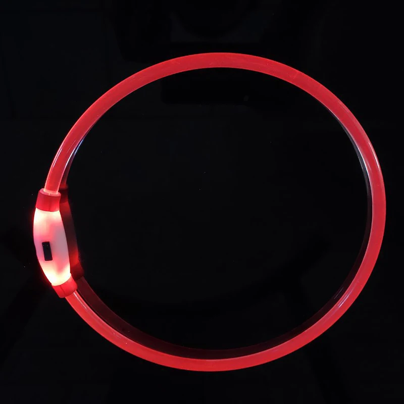 

Adjustable Pet Collar LED Light Outdoor USB Rechargeable Teddy Night Flashing Light Supplies Glowing Luminous Safety Collar
