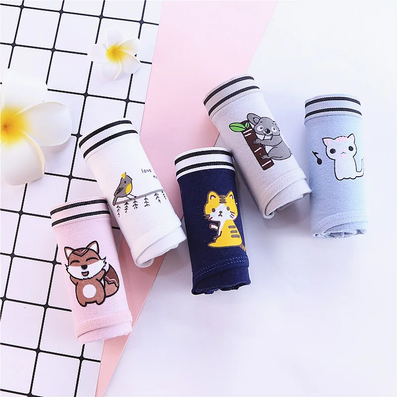 Трусы для девочек женские трусики хлопковое нижнее белье с принтом кота