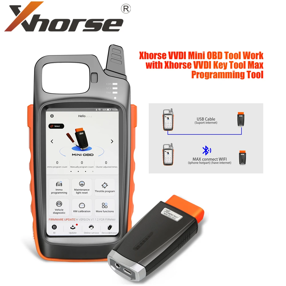 

Xhorse VVDI Key Tool Max с VVDI MINI OBD инструмент для программирования ключей с поддержкой Bluetooth
