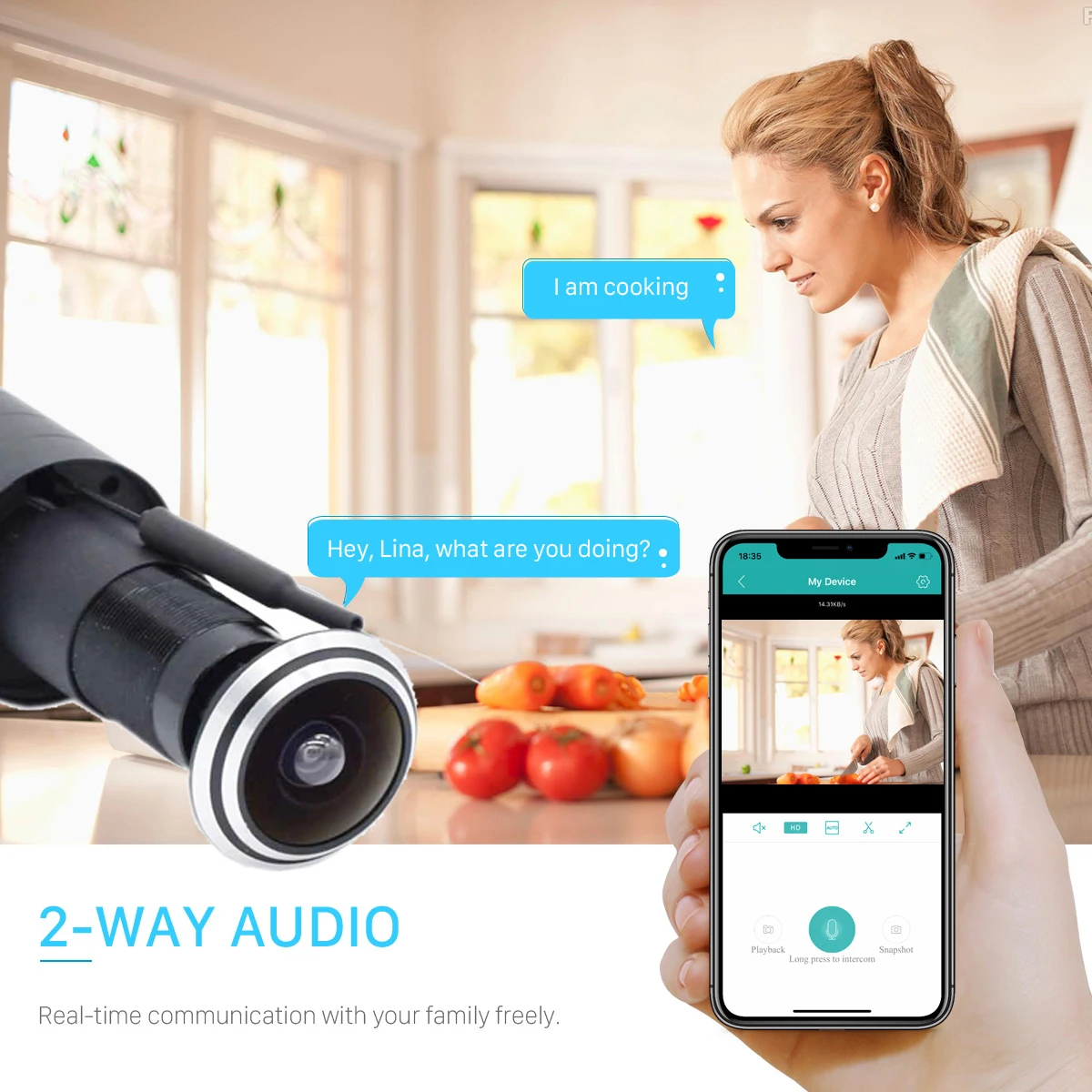 Умный дверной глазок с отверстием для безопасности Tuya 1080P HD Onvif широкоугольный