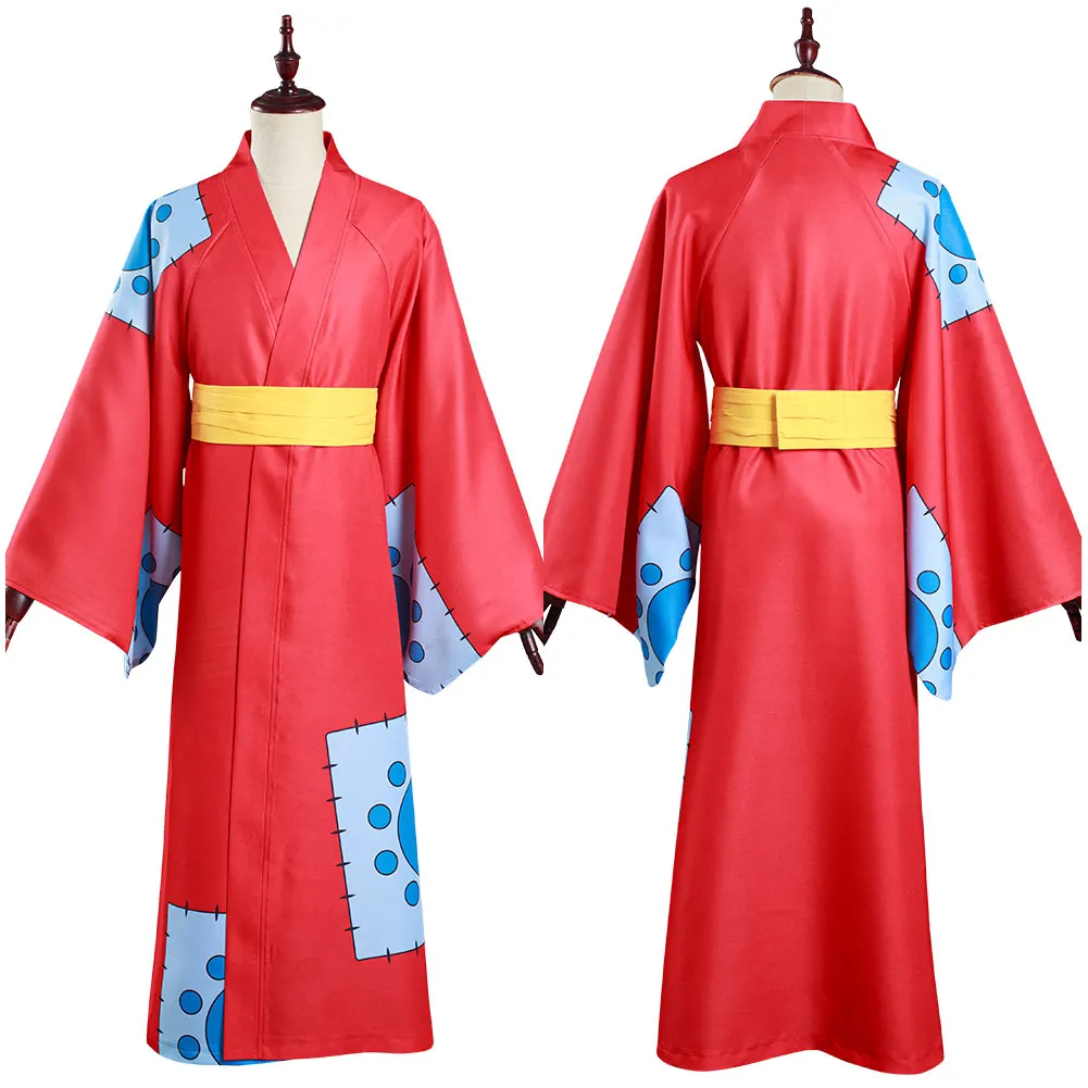 Аниме One Piece Monkey D. Luffy Косплей Костюм Кимоно наряды Хэллоуин Карнавальный