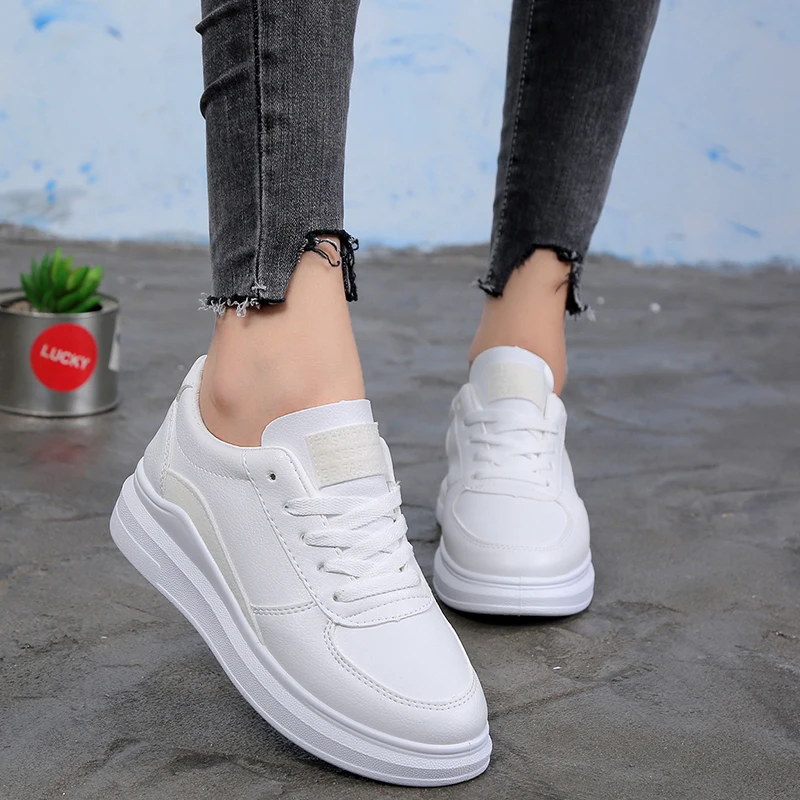 

Fashion Women Sneakers White Shoes Student Thick-soled Spring Casual Sports Shoes Female Vulcanize