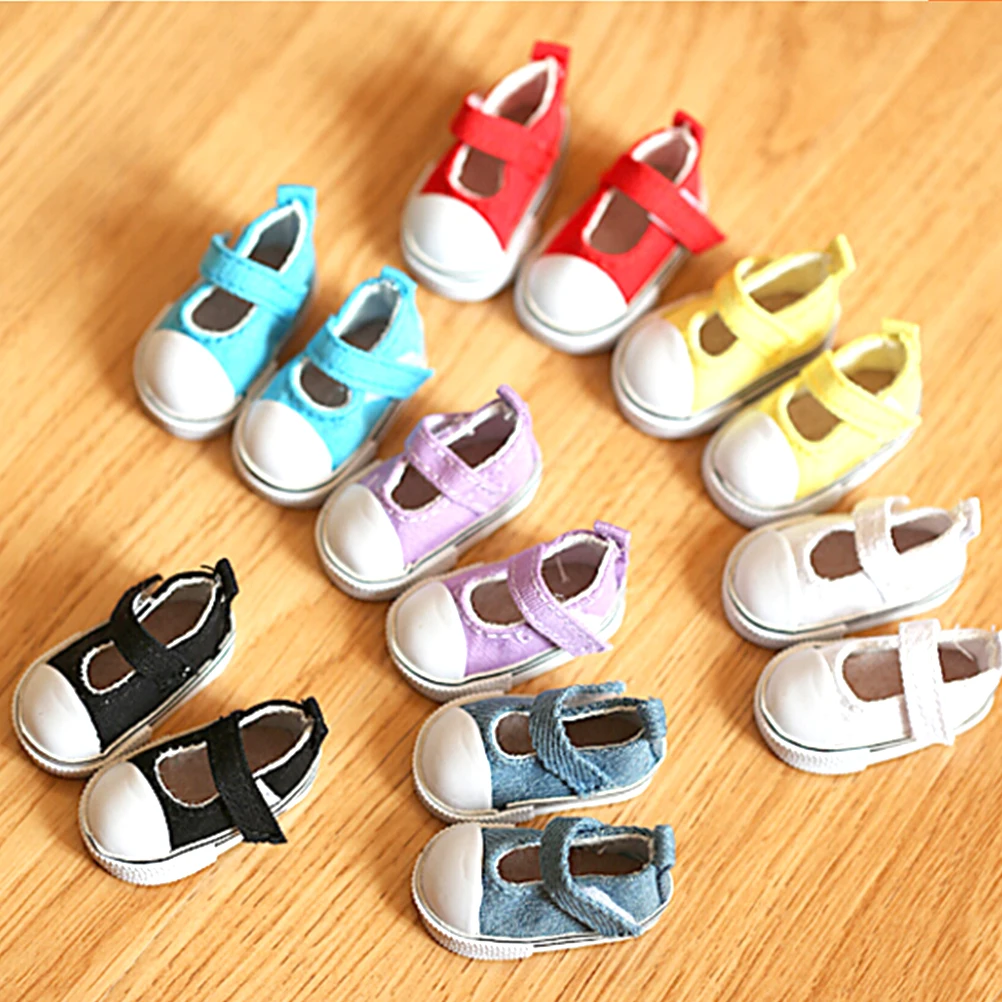 1Pair=2Pcs 5cm Canvas Shoes For Doll Girl Gift For Baby Dolls Gift Doll Accessories Hot Sale Birthday Gift