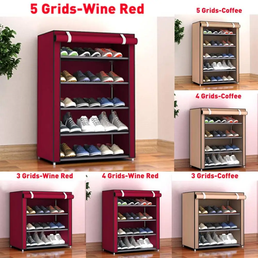 

Solid Color Double Rows High Quality Shoes Cabinet Shoes Rack Large Capacity Shoes Storage Organizer Shelves DIY Home Furniture