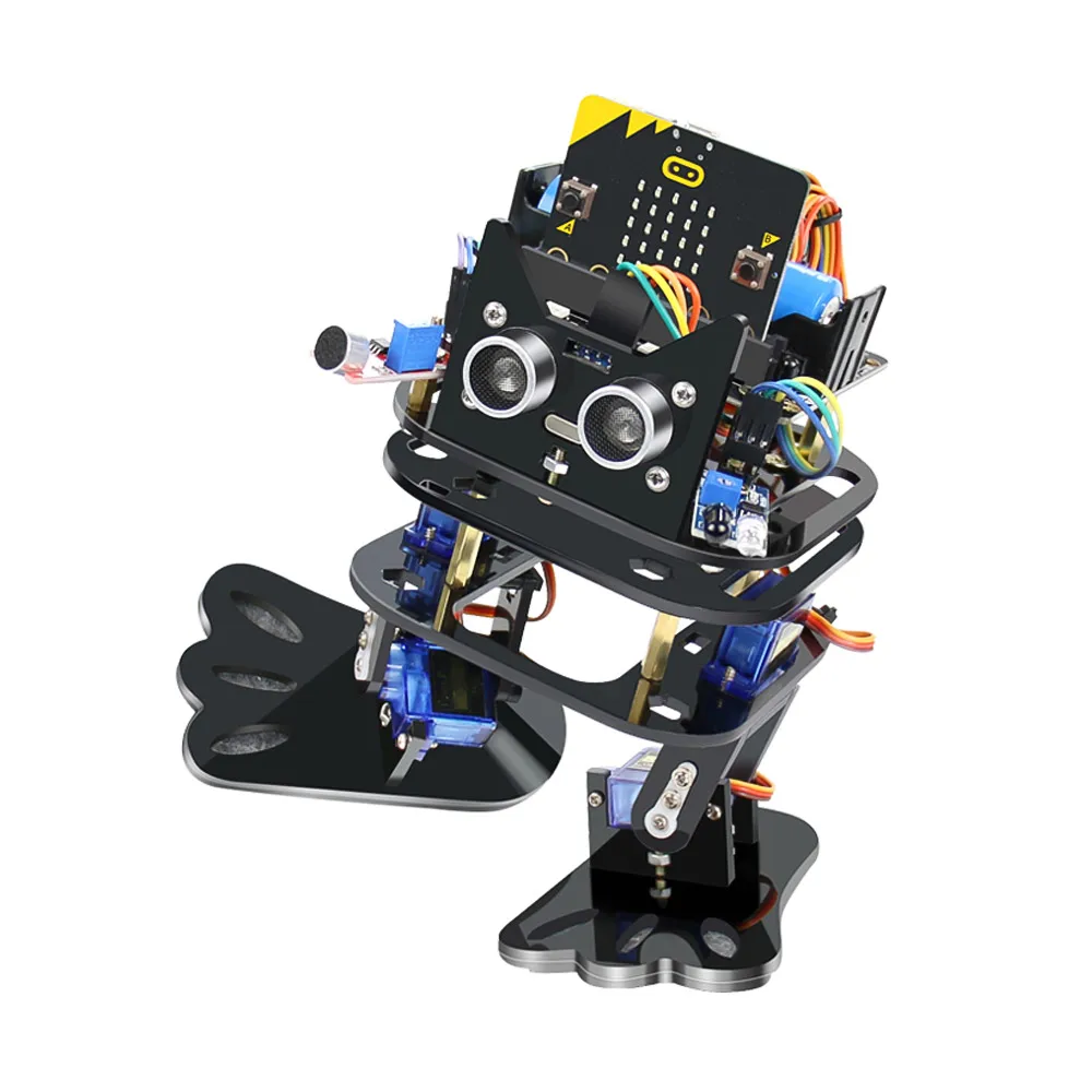 Умный набор робота Biped, Поддержка графического программирования для обучения стволу, игрушка DIY с инфракрасным пультом дистанционного управления для школьных принадлежностей