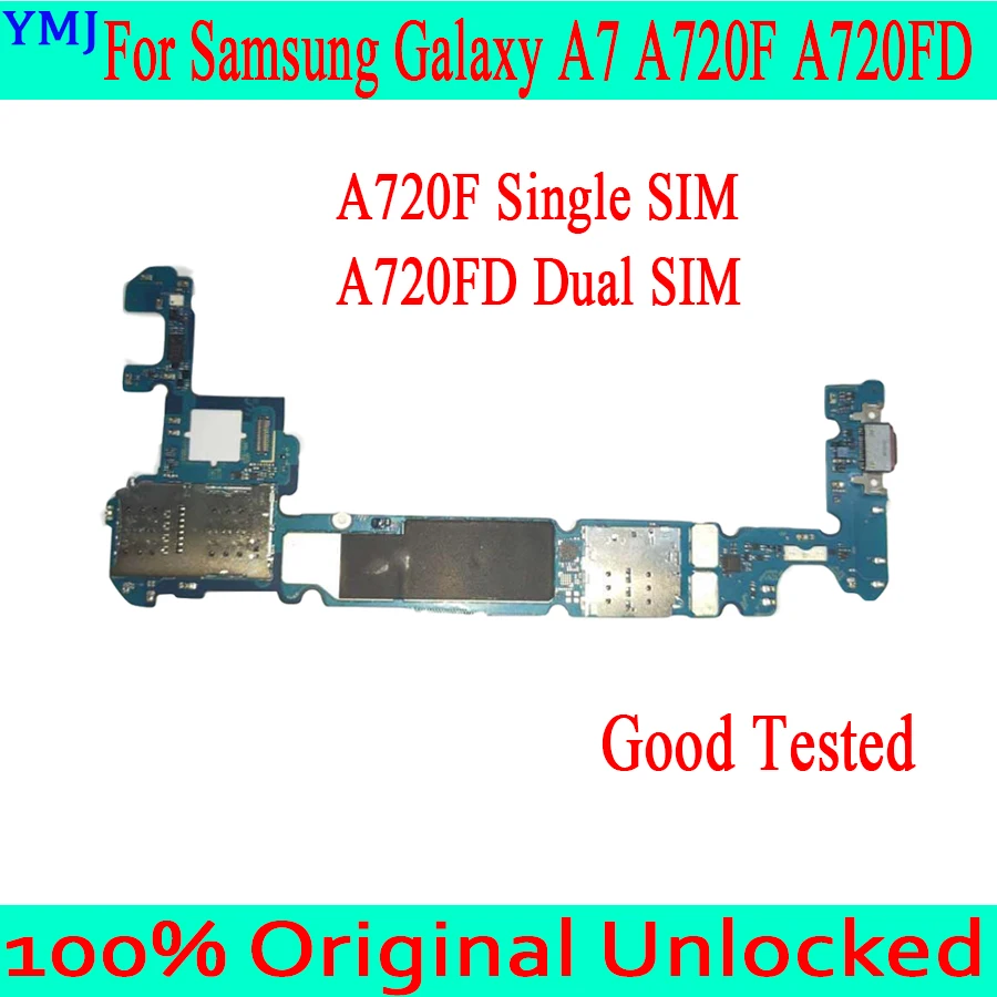 

100% Original For Samsung Galaxy A7 A720F A720FD Motherboard Full Unlocked Android System Logic Board With full chips good Test