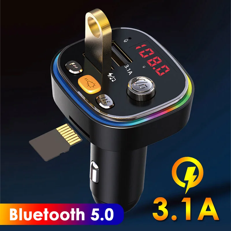 

Автомобильный FM-трансмиттер с MP3-плеером, картой TF, двумя USB-портами 5,0 А