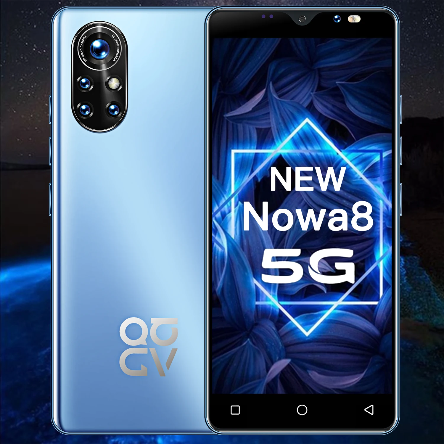 

Latest Smartphone Nowa8 5.0 inch Full Screen MTK6889 Android10 8+16MP HD Screen 6+128GB 3800mAh 10core 4G Face Fingerprint ID