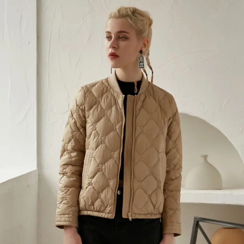 

Thin Lightweight Short Type Down Jacket Women 2021Autumn And Winter New Fashion Stand Collar Small Coat