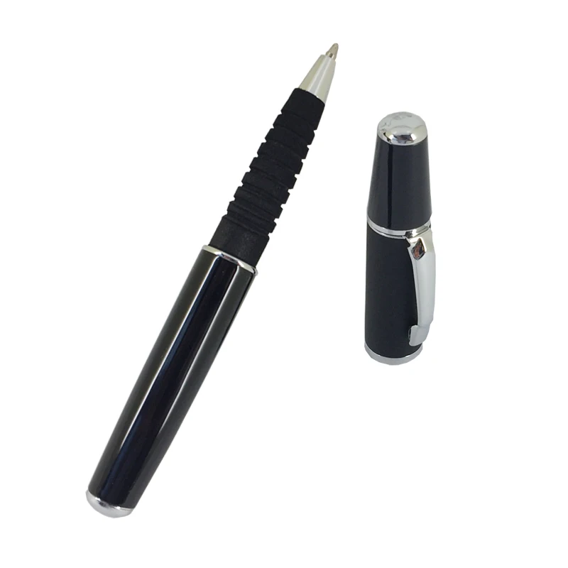 

ACMECN Mini Black Lacquer Ball Pen with Cap Soft Rubber Grip Foam Ballpoint Pen Short Portable Writing Pens for Gifts