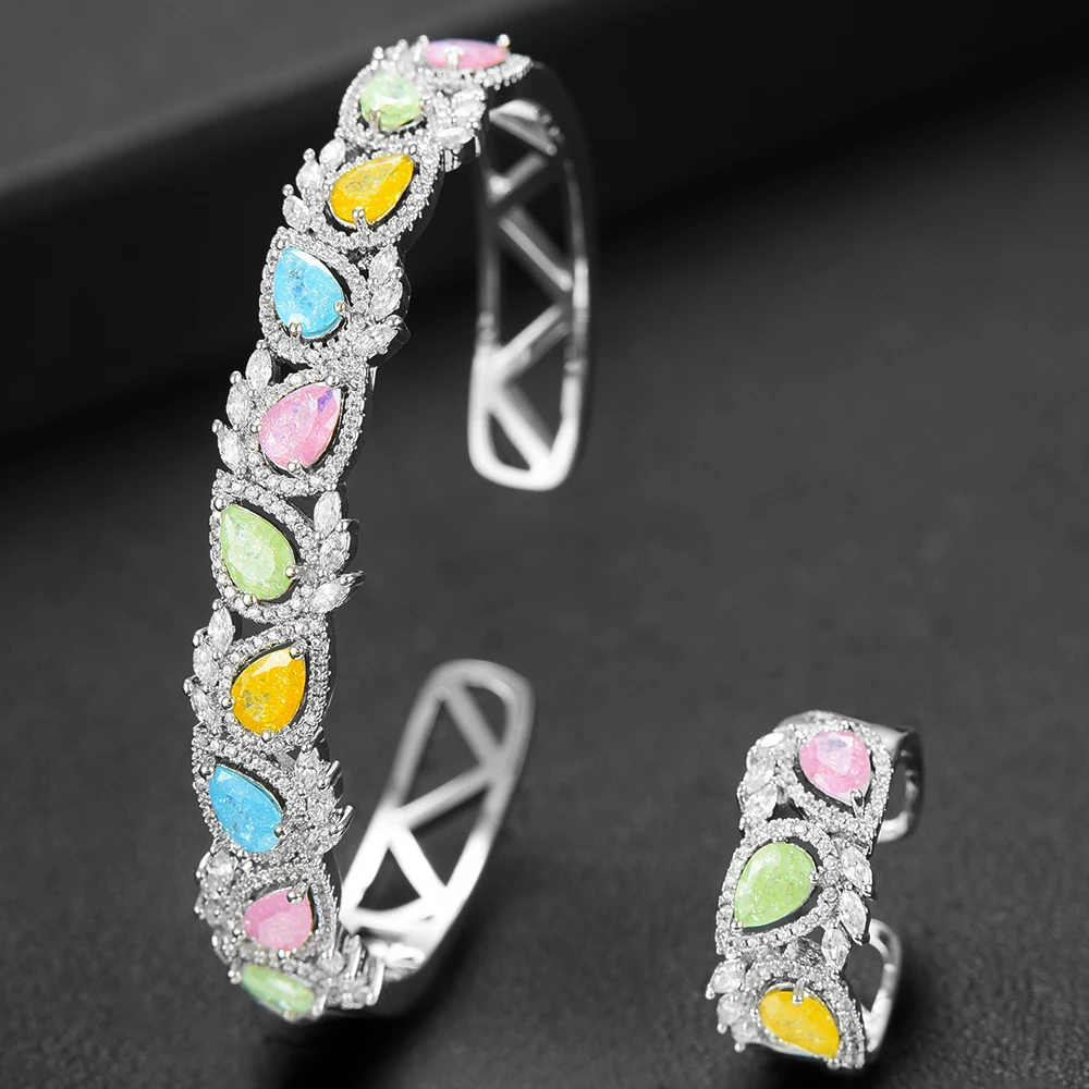 Набор женских ювелирных украшений GODKI роскошный браслет и кольцо в стиле