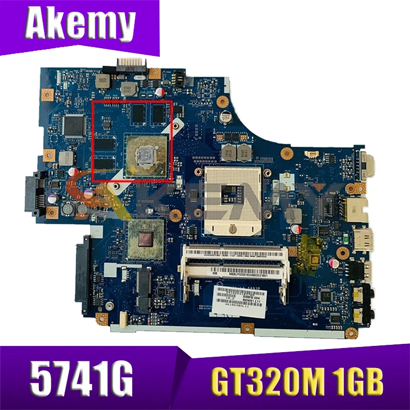 

Материнская плата AKEMY для ноутбука ACER Aspire 5741, 5741G, LA-5893P, с видеокартой GT320M, 1 ГБ DDR3, HM55, MBPTD02001