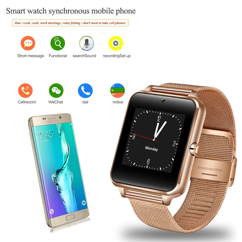 Умные часы Z60 GT09 для мужчин и женщин наручные с Bluetooth поддержка SIM/TF карт телефонов