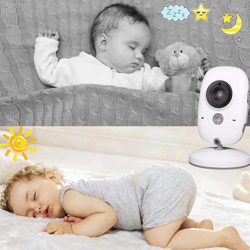 6037 cry baby alarm 3 2 дюйма TFT LCD ИК ночного видения way Talk 8 колыбельных монитор температуры