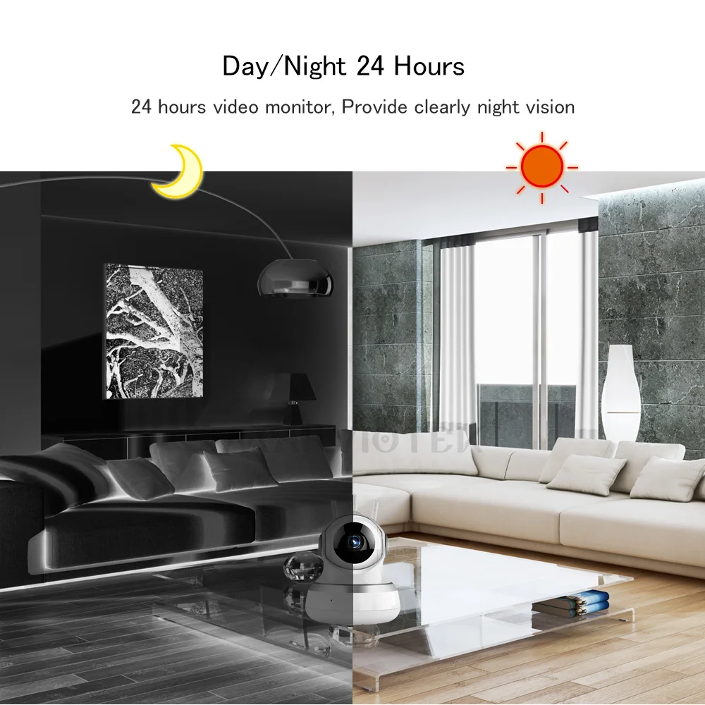Беспроводная IP камера с автоматическим отслеживанием Wifi Мини CCTV 1080P ночное