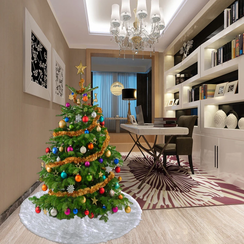 

White Christmas Tree Skirt Snowflake Christmas Tree Cover Plush Xmas Tree Skirt Home Decor Party Drtv