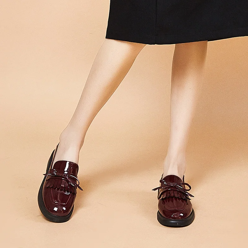 

Oxford Shoes For Women Leather Flat Heel Shoes lace up Woman British Style Brogues Flats Retro party shoes chaussures femme