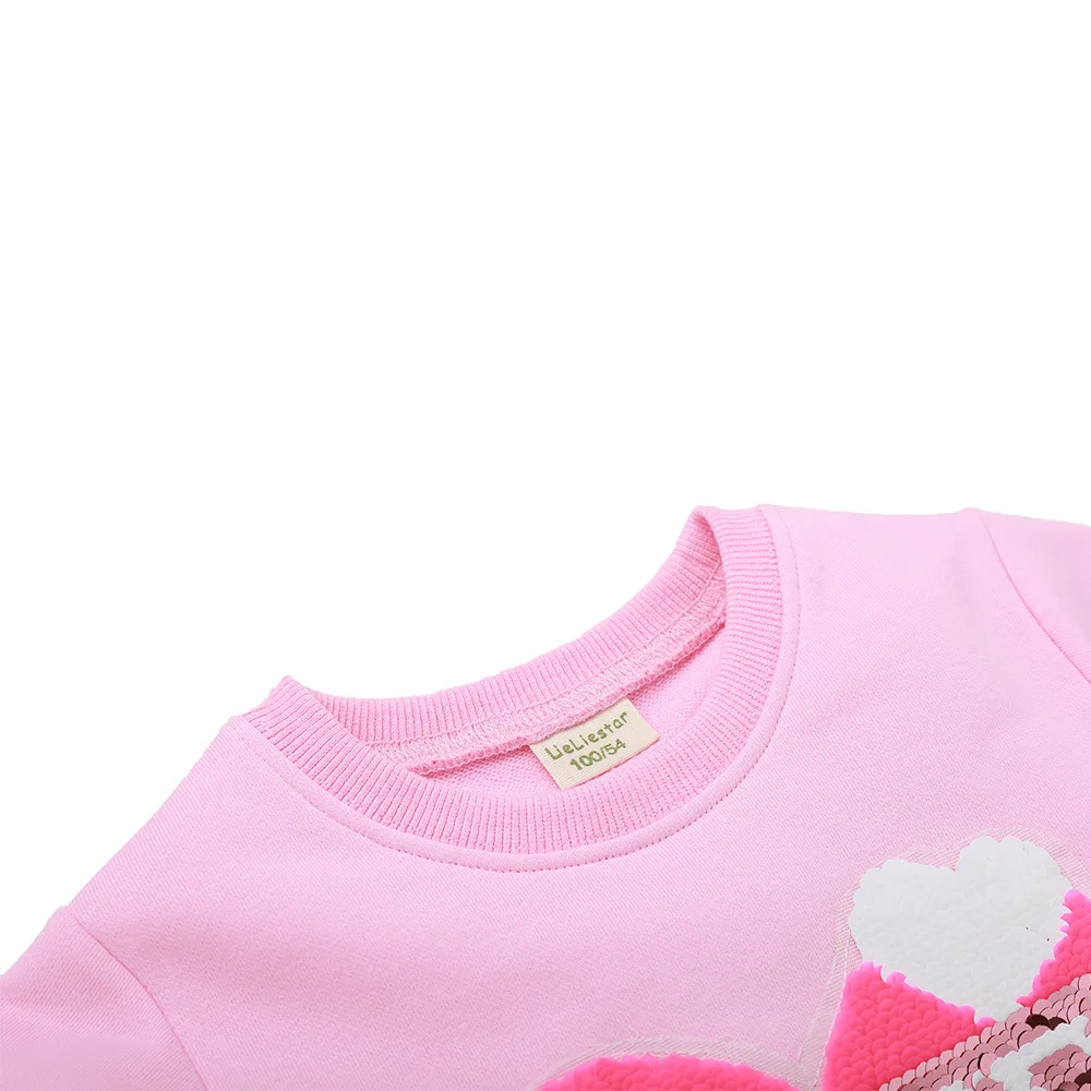 Детская толстовка с блестками Одежда принтом любовь Топы для маленьких девочек