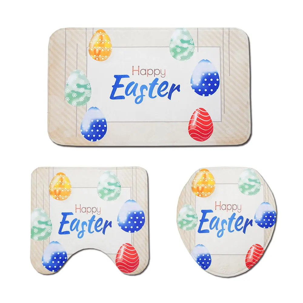 Набор пасхальных ковриков для ванной Zeegle декоративные коврики туалета подставка
