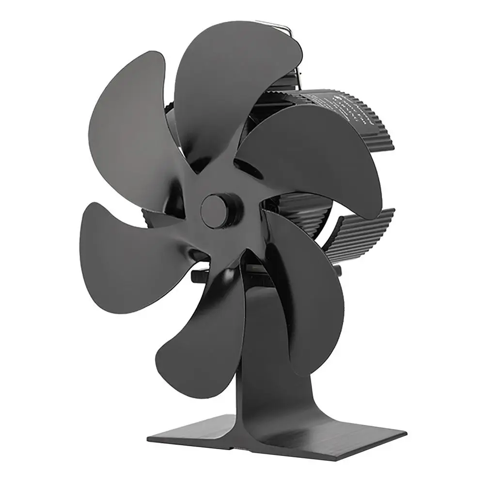 

6-Blade Stove Fan Heat Powered Thermal Power Silent Fan Fireplace Blower 6-for Home Wood Log Burner House Heating Fireplace Circ