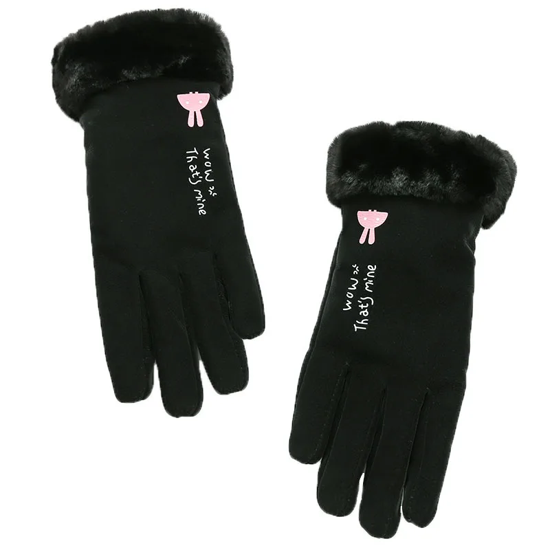 Новое поступление зимние перчатки женские эластичные варежки кожаные теплые