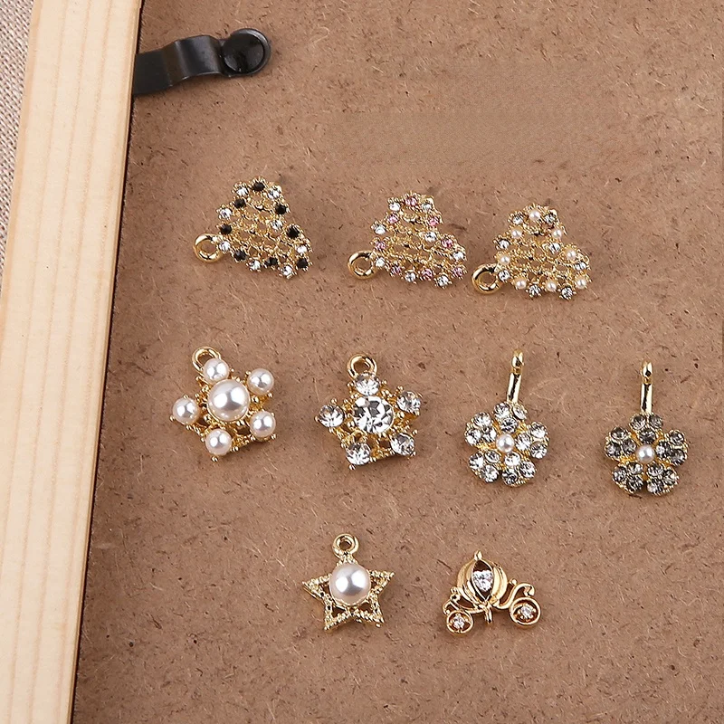 

Серьги в ретро стиле с жемчугом и бриллиантами, пятиконечная звезда, тыква, автомобиль, любовь, серьги, серьги, «сделай сам», ювелирные издел...