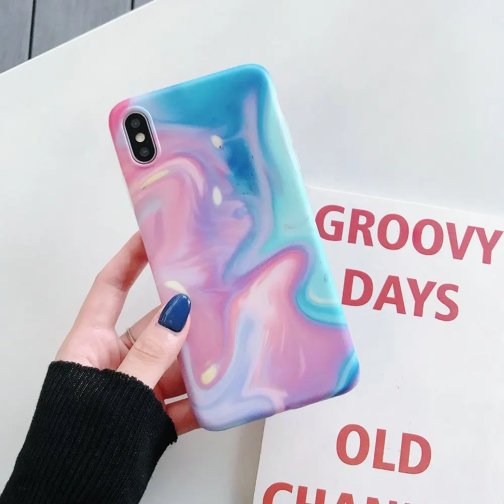 24 Мраморный чехол для Coque iphone 11 Pro Max 7 XS MAX чехол из мягкого ТПУ задняя крышка для iphone 6 6S 7 8 Plus iphone X XR чехол - Цвет: 24